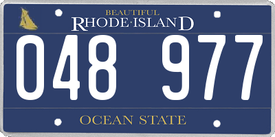 RI license plate 048977