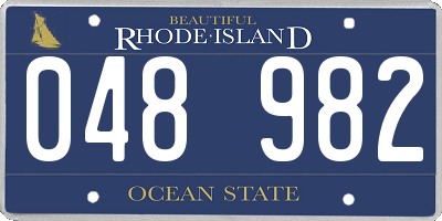 RI license plate 048982