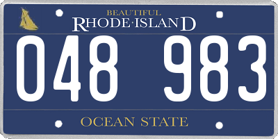RI license plate 048983