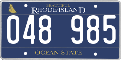 RI license plate 048985