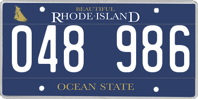 RI license plate 048986