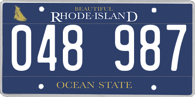 RI license plate 048987