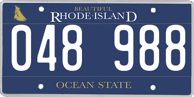 RI license plate 048988