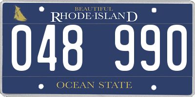 RI license plate 048990