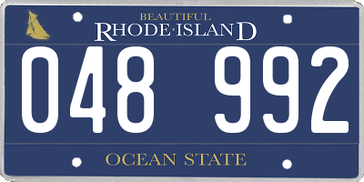 RI license plate 048992