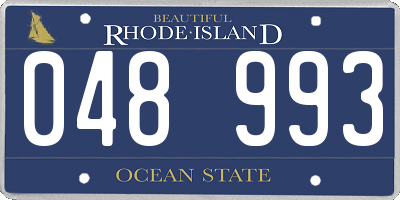RI license plate 048993