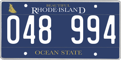RI license plate 048994