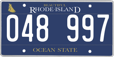 RI license plate 048997