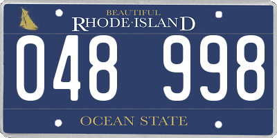 RI license plate 048998