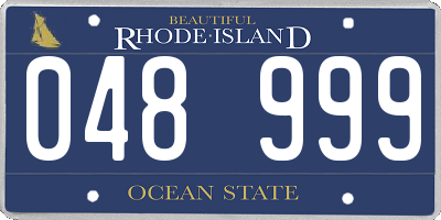 RI license plate 048999