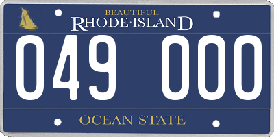 RI license plate 049000