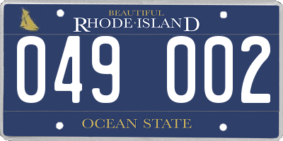RI license plate 049002