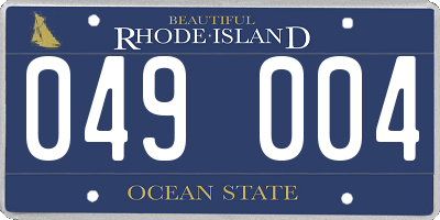 RI license plate 049004