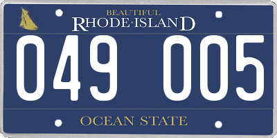 RI license plate 049005