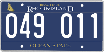 RI license plate 049011