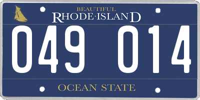 RI license plate 049014