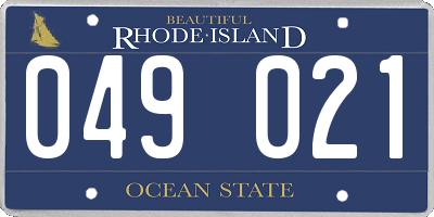 RI license plate 049021