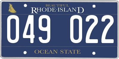 RI license plate 049022