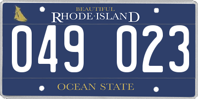 RI license plate 049023