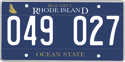 RI license plate 049027