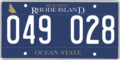 RI license plate 049028