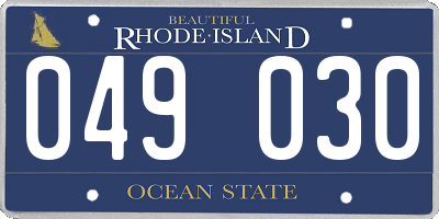 RI license plate 049030