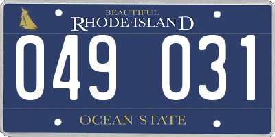 RI license plate 049031