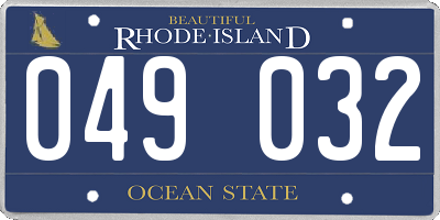 RI license plate 049032