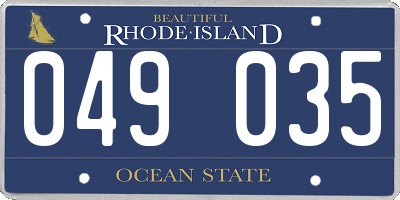 RI license plate 049035