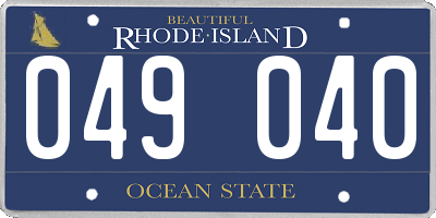 RI license plate 049040