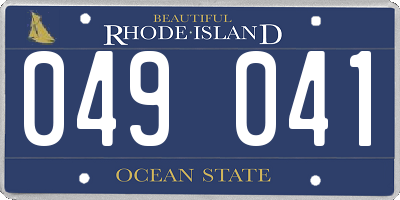 RI license plate 049041