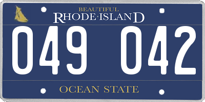 RI license plate 049042
