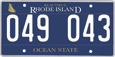 RI license plate 049043