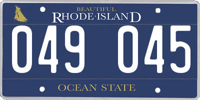 RI license plate 049045