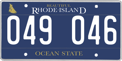 RI license plate 049046
