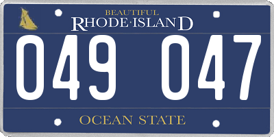 RI license plate 049047