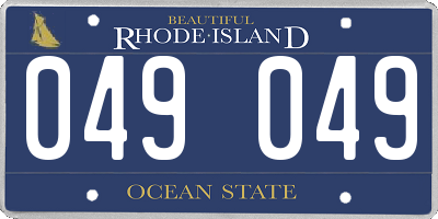 RI license plate 049049