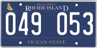 RI license plate 049053