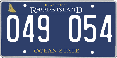 RI license plate 049054