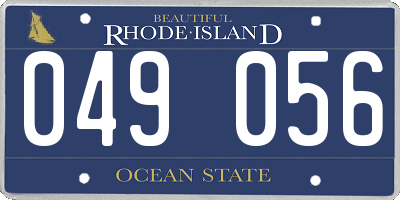 RI license plate 049056