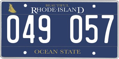 RI license plate 049057