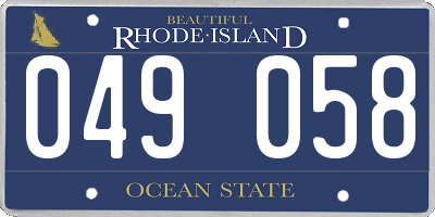 RI license plate 049058