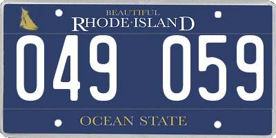RI license plate 049059