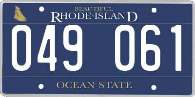 RI license plate 049061