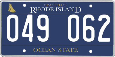 RI license plate 049062