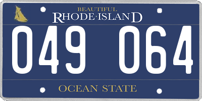 RI license plate 049064