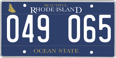 RI license plate 049065