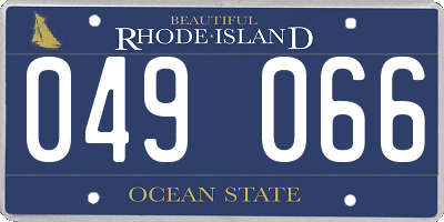 RI license plate 049066