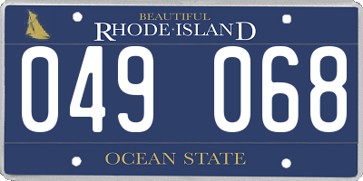 RI license plate 049068