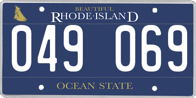 RI license plate 049069